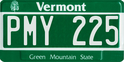 VT license plate PMY225