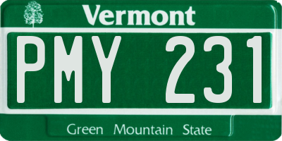 VT license plate PMY231