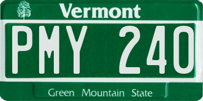 VT license plate PMY240