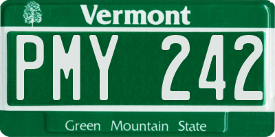 VT license plate PMY242