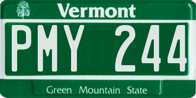 VT license plate PMY244