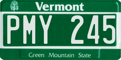 VT license plate PMY245