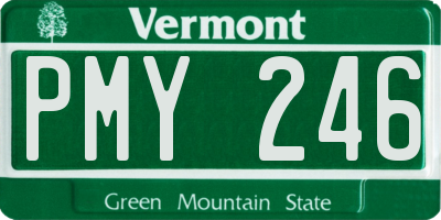VT license plate PMY246