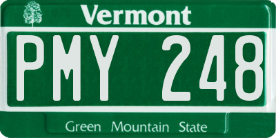 VT license plate PMY248