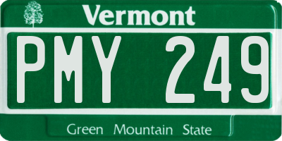 VT license plate PMY249