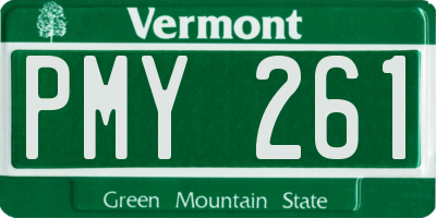 VT license plate PMY261