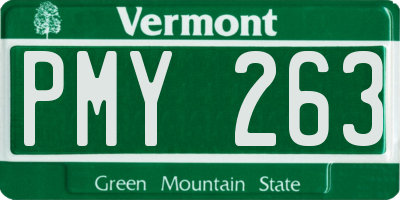 VT license plate PMY263
