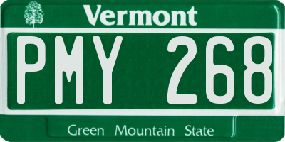 VT license plate PMY268