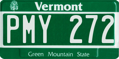 VT license plate PMY272
