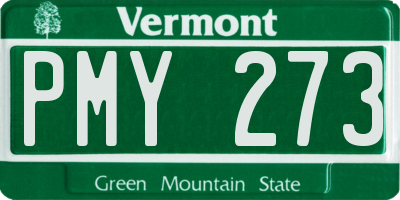 VT license plate PMY273