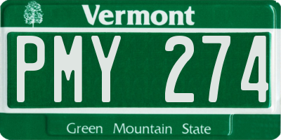 VT license plate PMY274