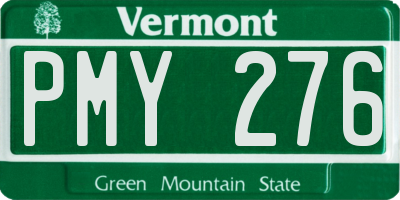 VT license plate PMY276