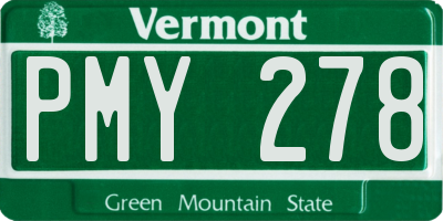 VT license plate PMY278