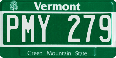 VT license plate PMY279