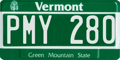 VT license plate PMY280