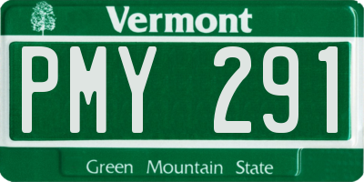 VT license plate PMY291