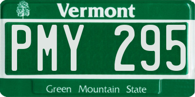 VT license plate PMY295