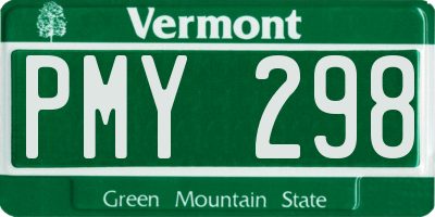 VT license plate PMY298