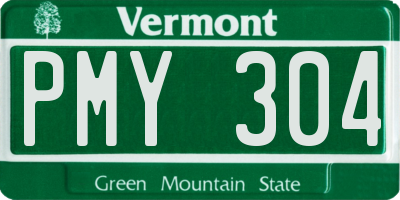 VT license plate PMY304