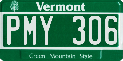 VT license plate PMY306