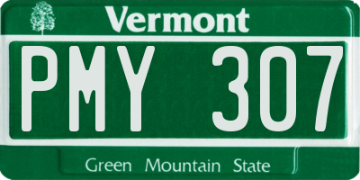 VT license plate PMY307