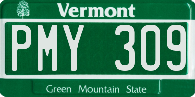 VT license plate PMY309