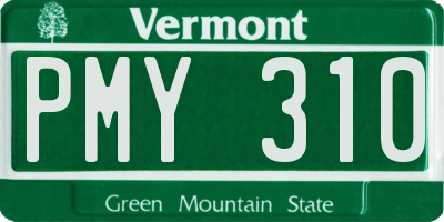VT license plate PMY310