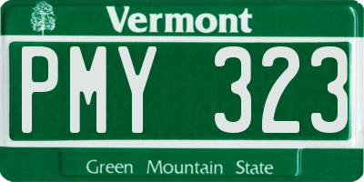 VT license plate PMY323