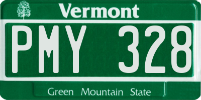 VT license plate PMY328