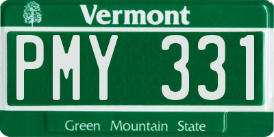 VT license plate PMY331