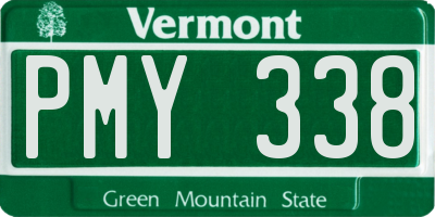 VT license plate PMY338