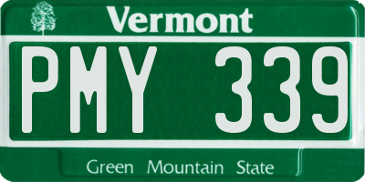 VT license plate PMY339
