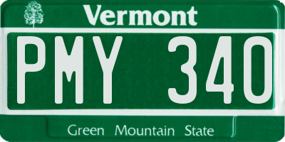 VT license plate PMY340