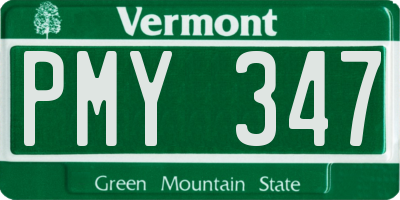 VT license plate PMY347