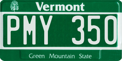 VT license plate PMY350