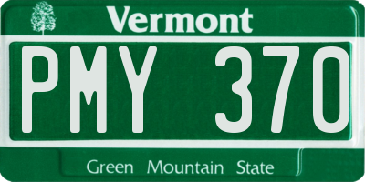 VT license plate PMY370