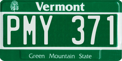VT license plate PMY371