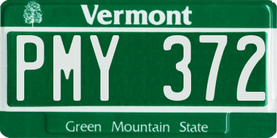 VT license plate PMY372