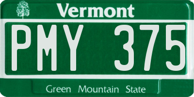 VT license plate PMY375