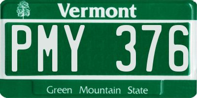 VT license plate PMY376