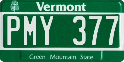 VT license plate PMY377