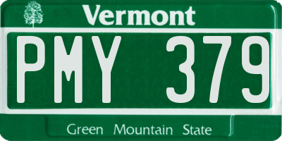 VT license plate PMY379