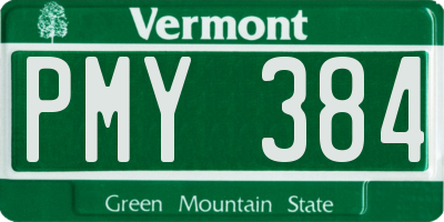 VT license plate PMY384
