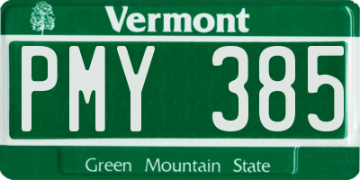 VT license plate PMY385