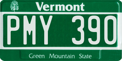 VT license plate PMY390