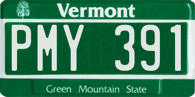 VT license plate PMY391