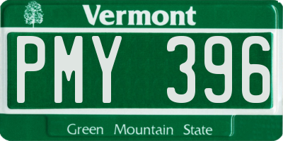 VT license plate PMY396