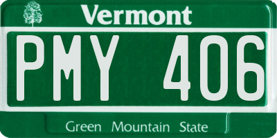VT license plate PMY406