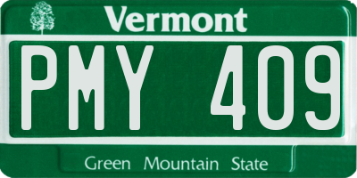 VT license plate PMY409