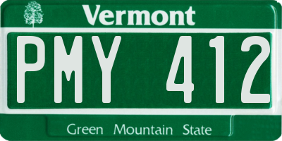 VT license plate PMY412